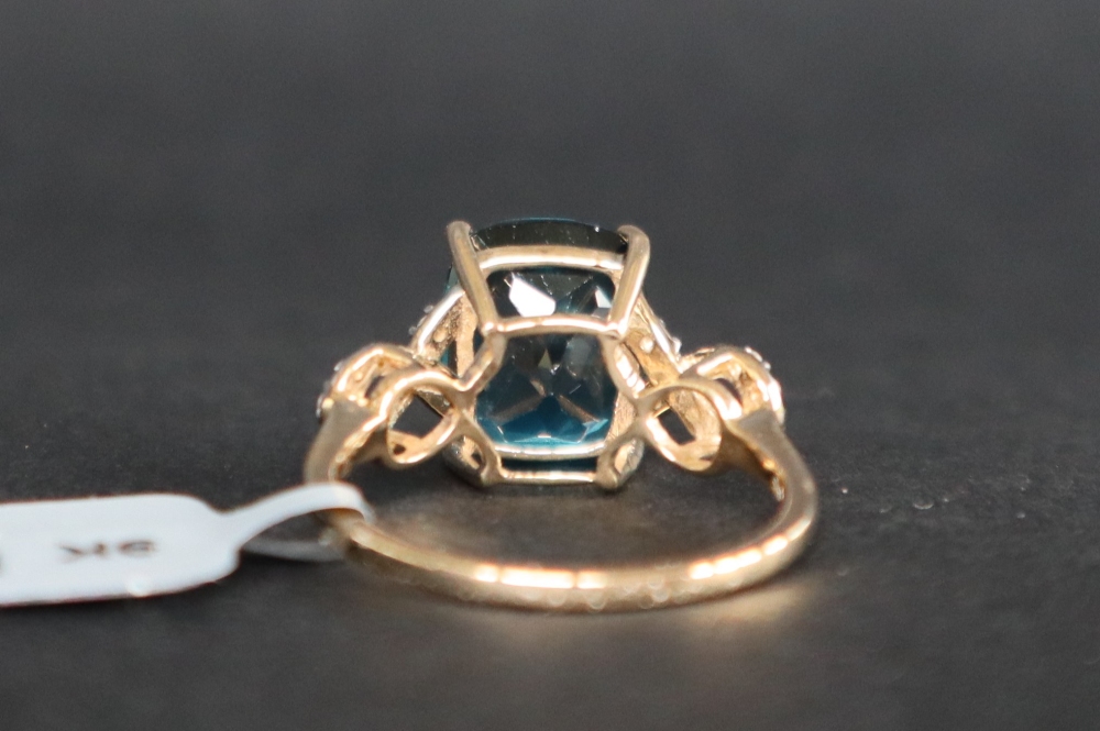 Gemporia - A 9ct blue topaz and white zircon ring, - Image 5 of 7