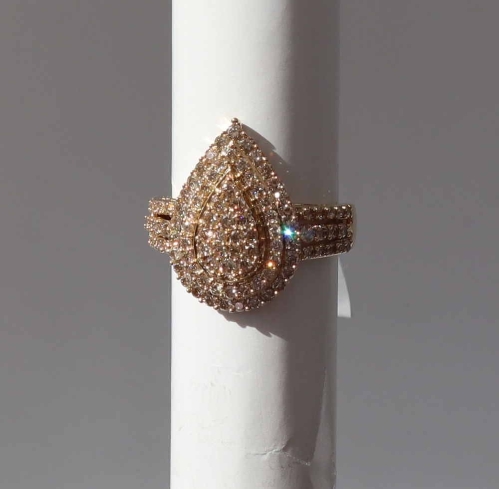 Gemporia - A 9ct gold champagne argyle diamond ring, set with round cut diamonds totalling 1. - Image 4 of 8