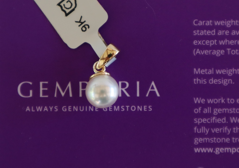Gemporia - A 9ct gold cultured pearl pendant, - Image 2 of 5