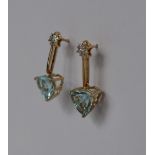 Gemporia - A pair of 9ct gold blue topaz and diamond earrings,