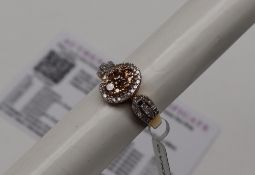 Gemporia - A 9ct gold diamond ring, set with round cut diamonds totalling 3/4ct,