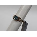 Gemporia - A 9ct gold Tomas Rae blue and white diamond ring,