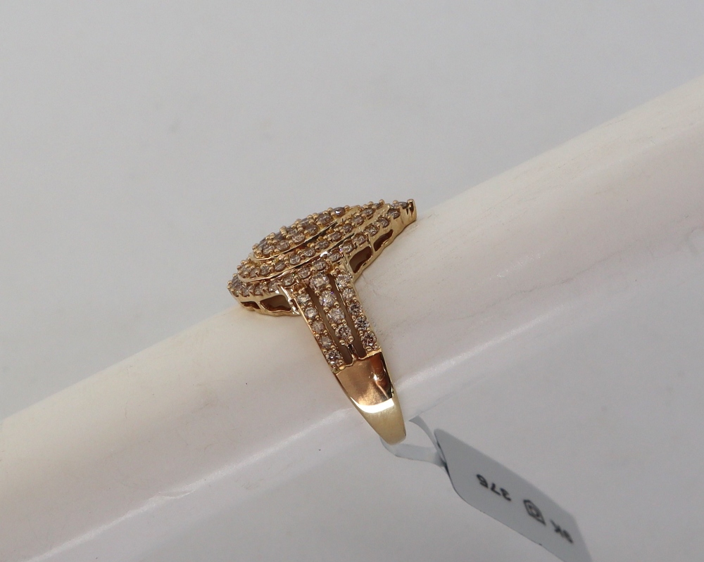 Gemporia - A 9ct gold champagne argyle diamond ring, set with round cut diamonds totalling 1. - Image 5 of 8