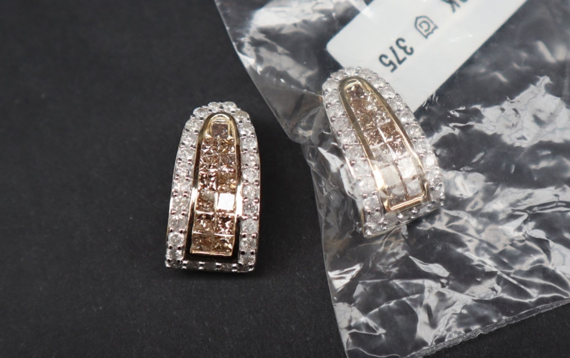 Gemporia - A pair of 9ct gold Tomas Rae diamond earrings, - Image 2 of 6