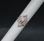 Gemporia - A 9ct rose gold diamond ring, set with round cut diamonds totalling 1ct,