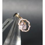 Gemporia - A 9ct gold kunzite and white zircon pendant,