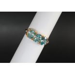 Gemporia - A 9ct gold blue and white zircon ring,