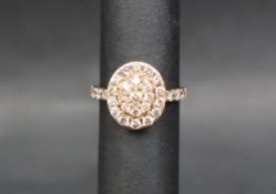 Gemporia - A 9ct gold Tomas Rae diamond ring, set with round cut diamonds totalling 1ct,