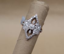 Gemporia - A 9ct rose gold diamond ring, set with round cut diamonds totalling 1ct,