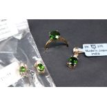 Gemporia - A pair of 9ct gold Siberian diopside and diamond earrings,