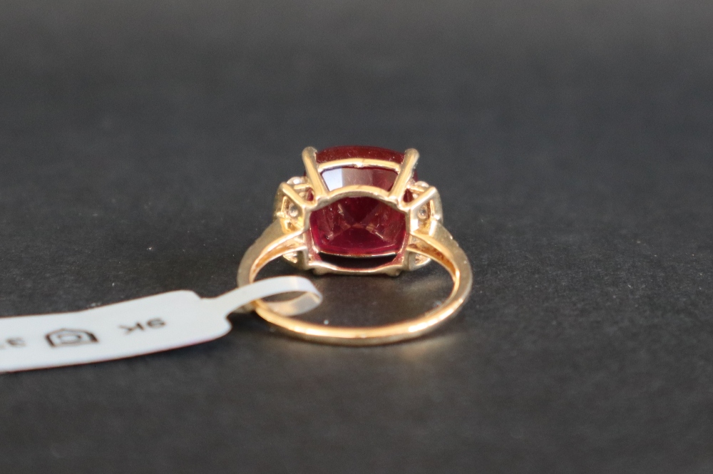 Gemporia - A 9ct gold ruby and white zircon ring, - Image 4 of 5