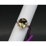 Gemporia - An 18ct gold Lorique csarite and diamond ring,