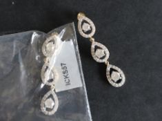 Gemporia - A pair of 9ct gold Tomas Rae diamond earrings, set with round cut diamonds totalling 2.