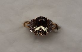 Gemporia - An 18ct gold csarite and diamond Lorique ring,