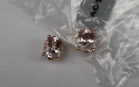 Gemporia - A pair of 9ct gold Morganite earrings,