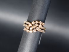 Gemporia - A 9ct gold Argyle diamond Tomas Rae ring, set with round cut diamonds totalling 1ct,