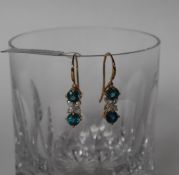 Gemporia - A pair of 9ct gold kyanite and white diamond earrings,