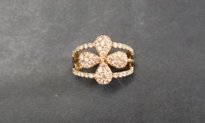 Gemporia - A 9ct gold Argyle diamond Tomas Rae ring, set with round cut diamonds totalling 1.