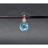 Gemporia - A 9ct gold blue topaz and white zircon pendant,