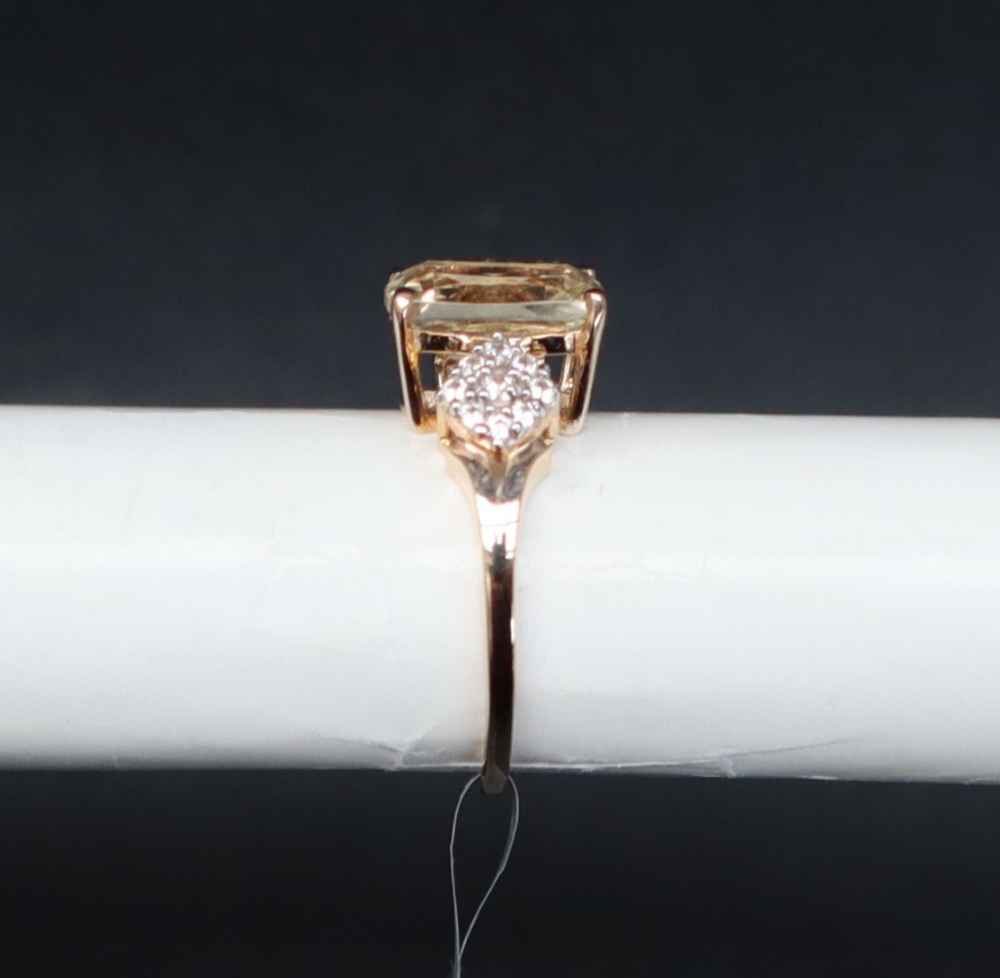 Gemporia - A 9ct gold serenite and white zircon ring, - Image 4 of 6