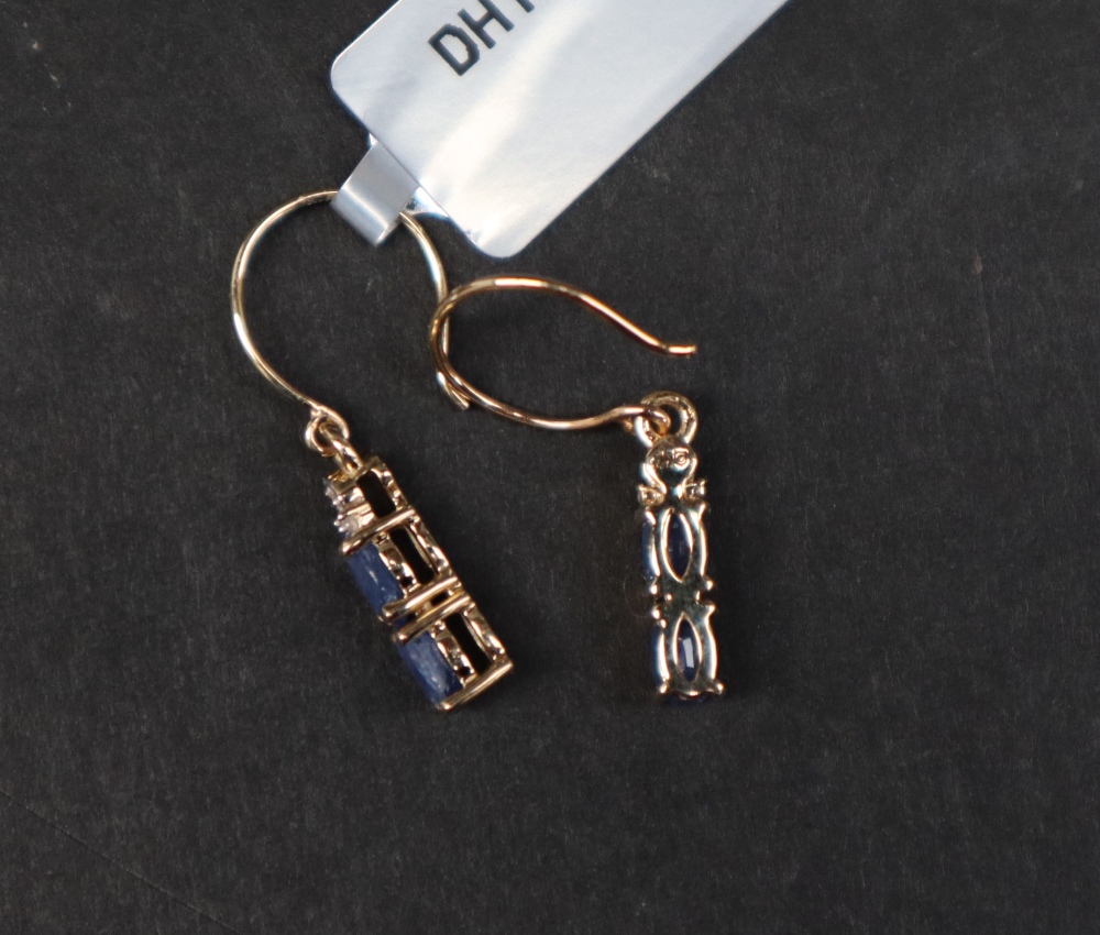 Gemporia - A pair of 9ct gold blue sapphire and diamond earrings, - Image 5 of 6
