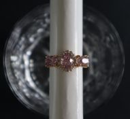 Gemporia - A 9ct gold kolum kunzite and white zircon ring,