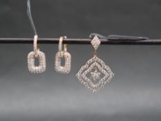 Gemporia - A 9ct gold Tomas Rae diamond pendant, set with round cut diamonds totalling 1ct,