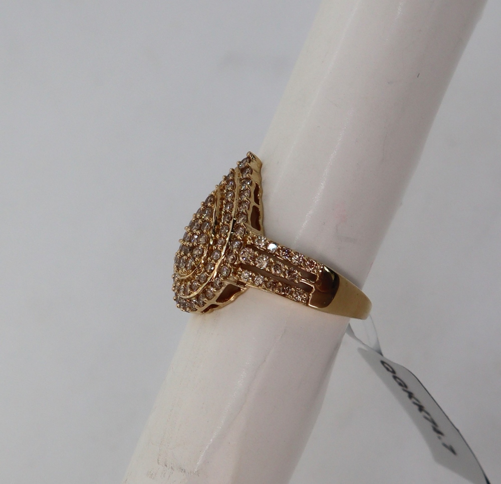 Gemporia - A 9ct gold champagne argyle diamond ring, set with round cut diamonds totalling 1. - Image 3 of 8