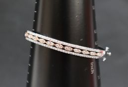 Gemporia - A 9ct white gold bracelet, set with 92 diamonds totalling 2ct,