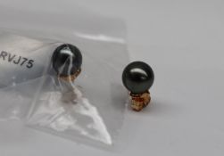 Gemporia - A pair of 9ct gold cultured pearl earrings,