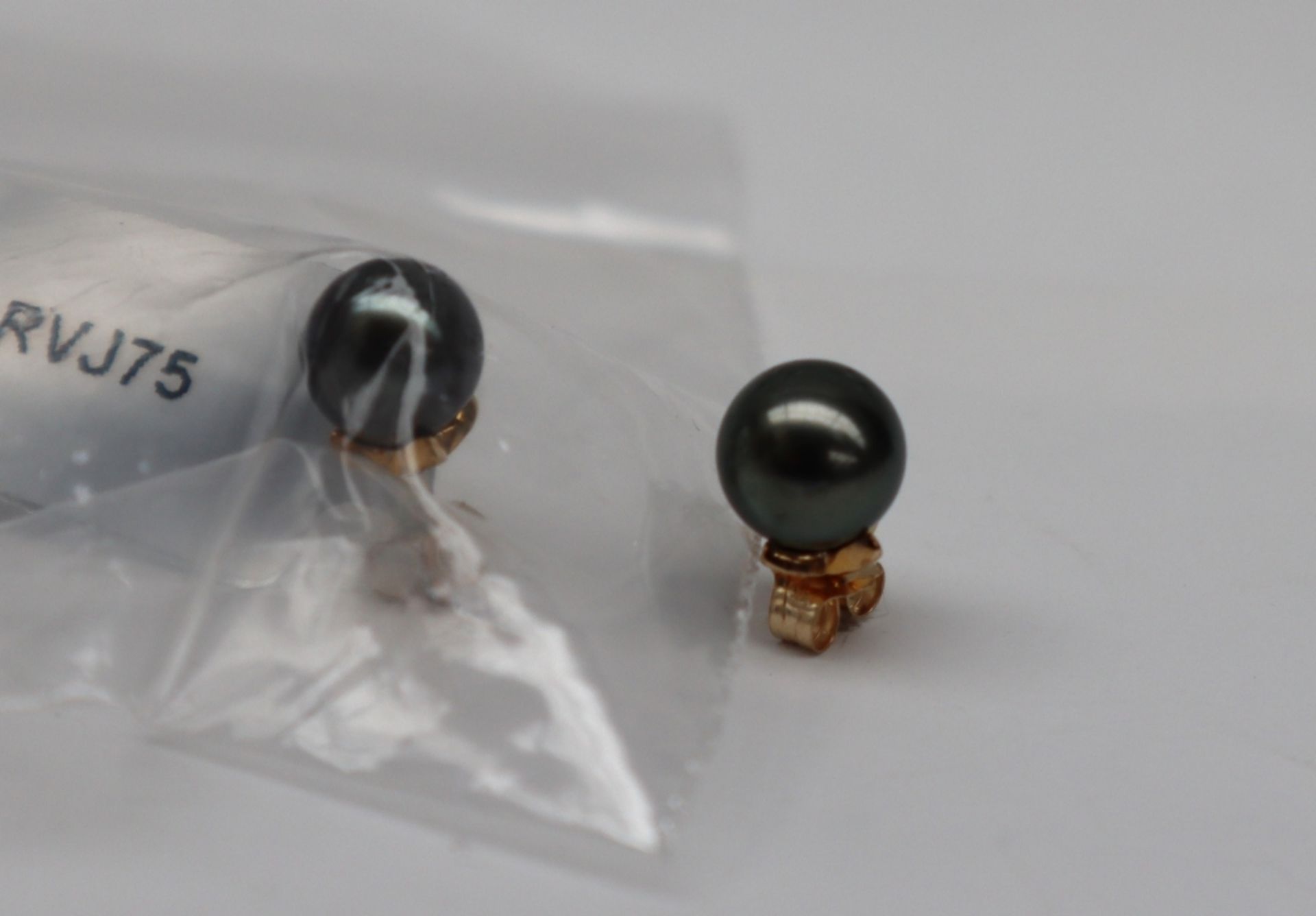 Gemporia - A pair of 9ct gold cultured pearl earrings,