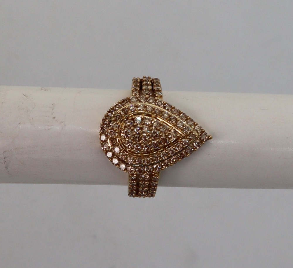 Gemporia - A 9ct gold champagne argyle diamond ring, set with round cut diamonds totalling 1. - Image 2 of 8