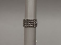 Gemporia - A 9ct white gold diamond ring, set with round cut diamonds totalling 2.
