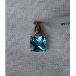 Gemporia - A 9ct gold blue topaz and white zircon pendant,