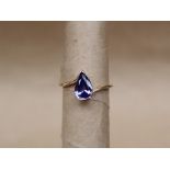 Gemporia - A 9ct gold tanzanite ring, set with pear shaped tanzanite to a 9ct gold setting,