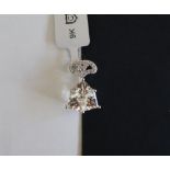Gemporia - A 9ct white gold crystal quartz and white zircon pendant,