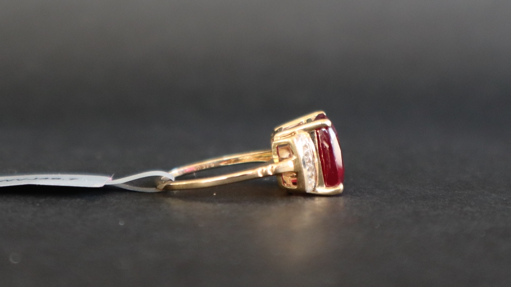 Gemporia - A 9ct gold ruby and white zircon ring, - Image 3 of 5