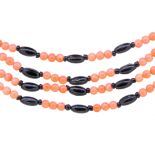 CORAL AND JET NECKLACE