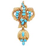 ANTIQUE VICTORIAN TURQUOISE DROP PENDANT