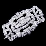 LARGE ART-DECO STYLE DIAMOND BROOCH