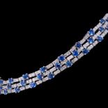 FINE SAPPHIRE AND DIAMOND BRACELET