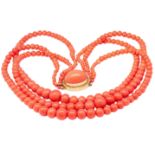 3-ROW CORAL NECKLACE