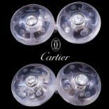 CARTIER, PAIR OF ROCK CRYSTAL AND DIAMOND CUFFLINKS