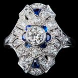 SAPPHIRE AND DIAMOND DRESS RING