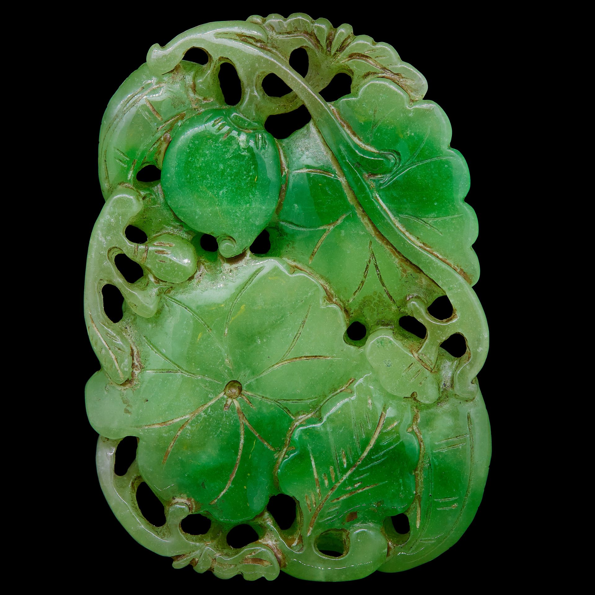 LARGE CARVED JADE PLAQUE - Image 2 of 2