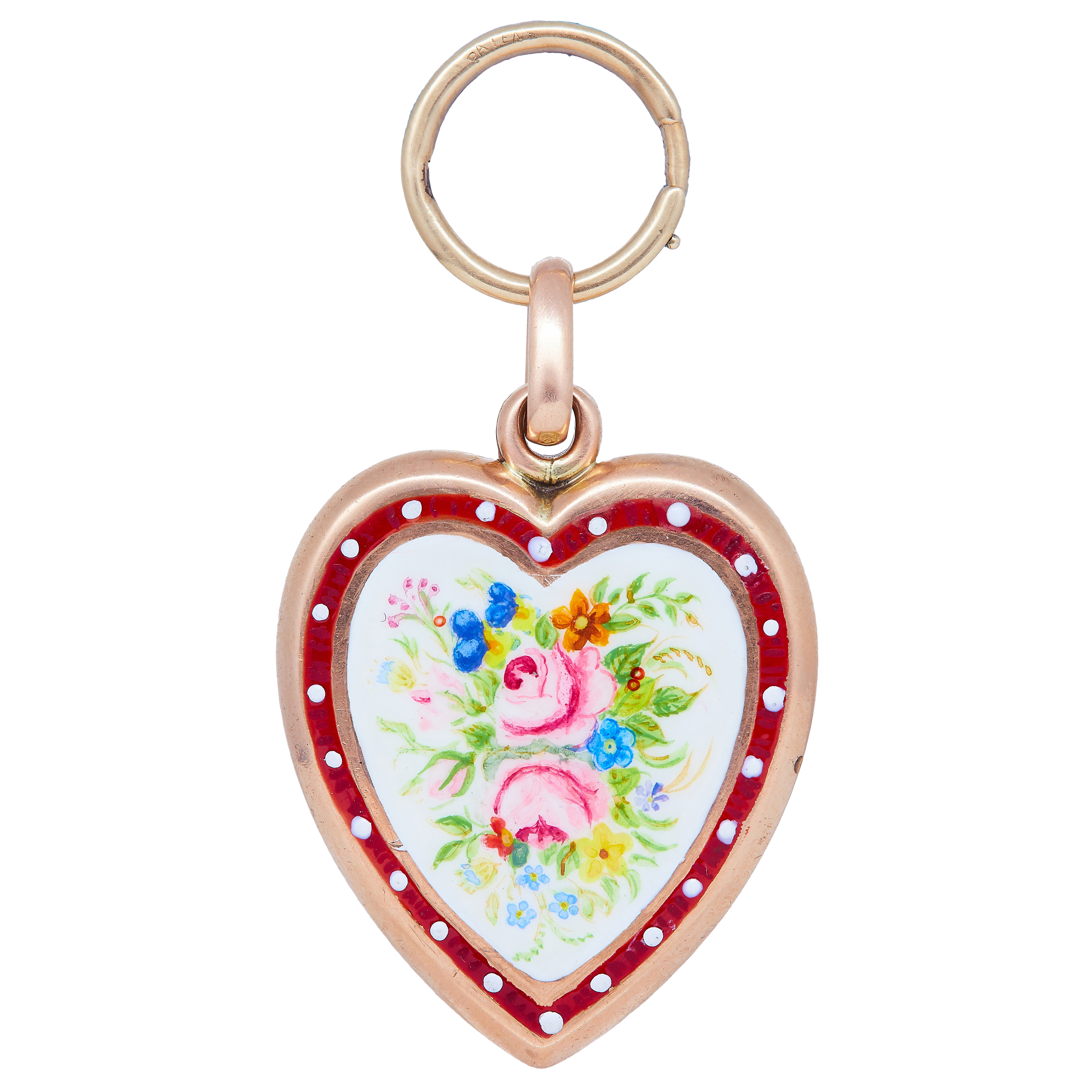 VICTORIAN ENAMEL HEART LOCKET PENDANT