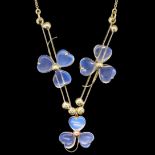 MOONSTONE FLORAL DROP NECKLACE