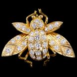 DIAMOND SET BUG BROOCH