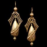 PAIR OF LARGE VICTORIAN DROP EARRINGS