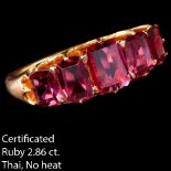 CERTIFICATED 5-STONE RUBY RING